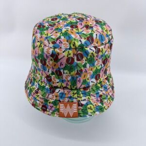 Whataburger Sticker Print Bucket Hat Multicolor Graphic Fast Food Logo Hat